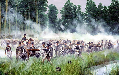 The Bengal Artillery in action, Arakan, Burma 1825