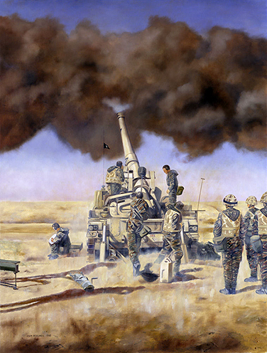 M110 Howitzer in action. 32 Regiment RA
