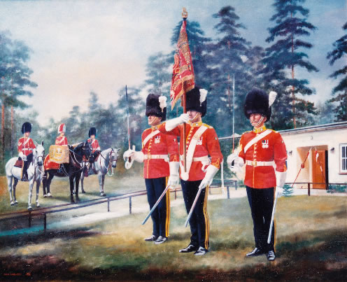 Royal Scots Dragoon Guards ceremonial Standard flag. 