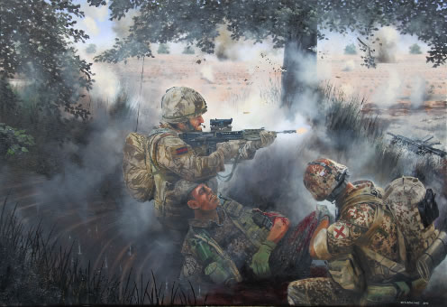 Sergeant Tony Bolton, Coldstream Guards, in action near Gereshk