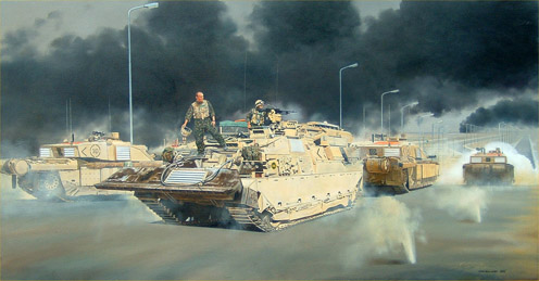 Corporal CJG ('Fred') Comber MC and crew in action on Bridge 4, Basra