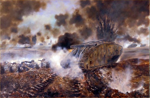 The first tank-versus-tank action, near Villers-Bretonneux, 24th April 1918